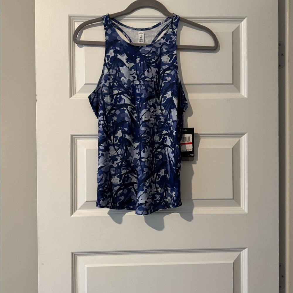 Under Armour Blue and White Patterned Tank Top